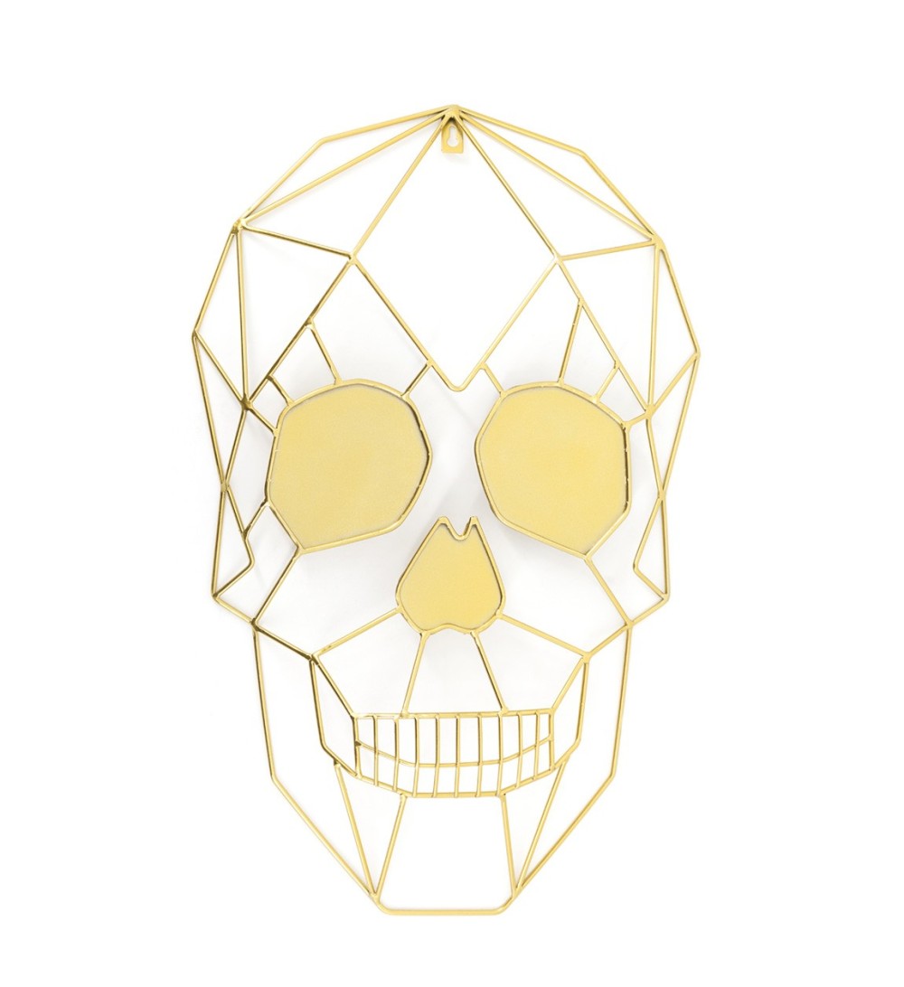 Gold metal skull design decoration 38 x 6 x 60