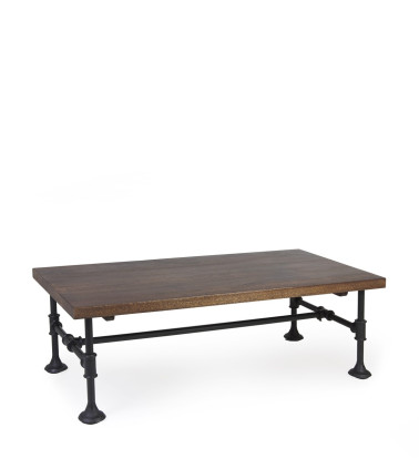 PIPA - Table basse en manguier et fer 120 x 60 x 40