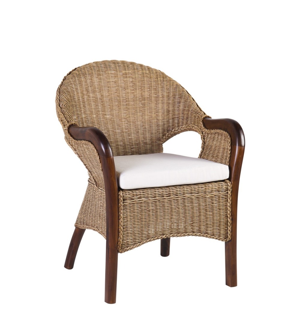 Mahogany and rattan armchair 60 x 60 x 83