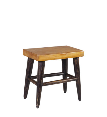 Rectangular teak stool 45 x 27 x 45