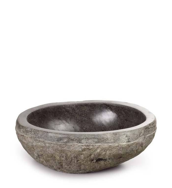 Round natural river stone sink 45 x 45 x 15