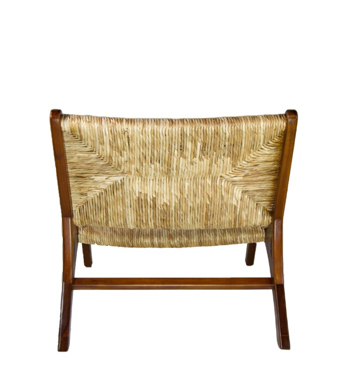 RATTAN - Fauteuil en teca et pandan 60 x 83 x 75