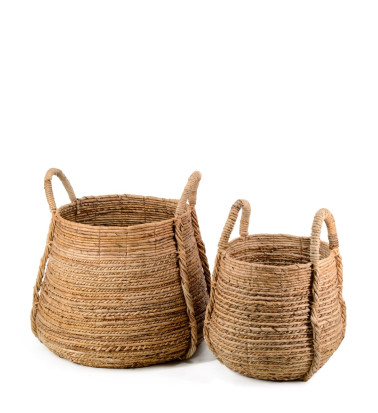 DAVOS - Set of 2 banana fiber baskets 44 x 44 x 45 / 34 x 35 x 40