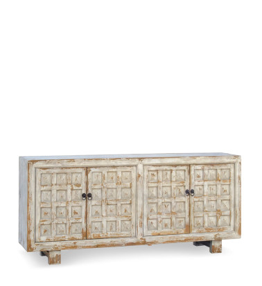 CORDOBA - Buffet en bois de pin blanchi 206 x 45 x 87