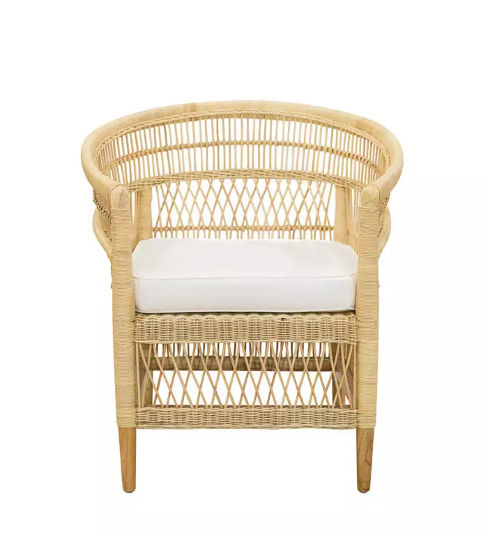 RATTAN - Rattan armchair with cushion 68 x 62 x 84