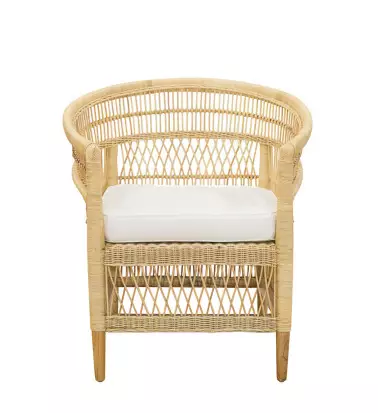 RATTAN - Rattan armchair with cushion 68 x 62 x 84