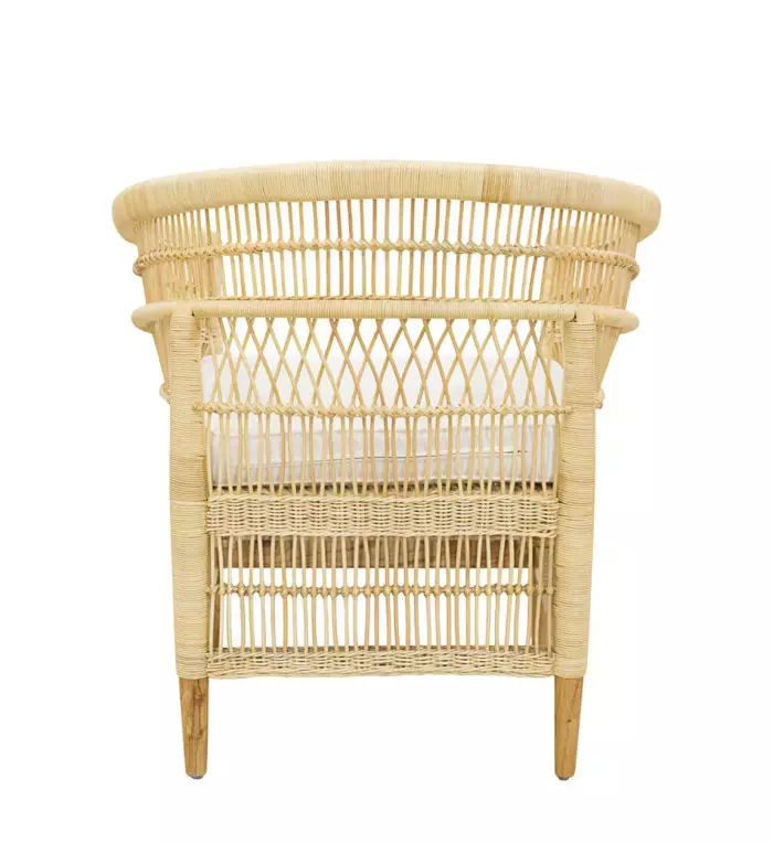 RATTAN - Rattan armchair with cushion 68 x 62 x 84