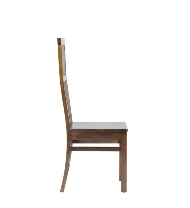 FLAMINGO - Ensemble de 2 chaises en bois acajou et rotin couleur marron 45 x 50 x 110