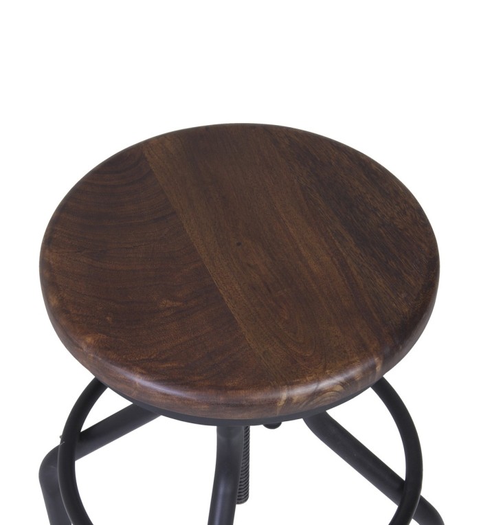 PIPA - Mango and iron stool 35 x 35 x 50-76