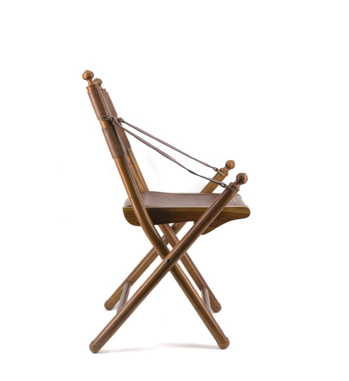 TARLTON - Sedia in teak e cuoio 56 x 53 x 90