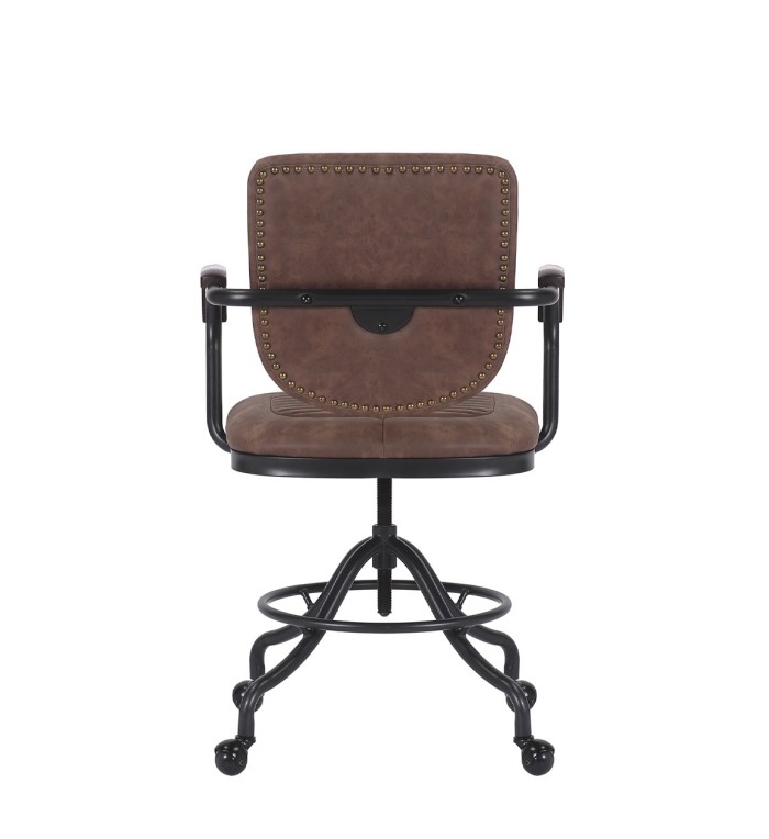 DETROIT - Height-adjustable iron and PU armchair 60 x 58 x 83-100