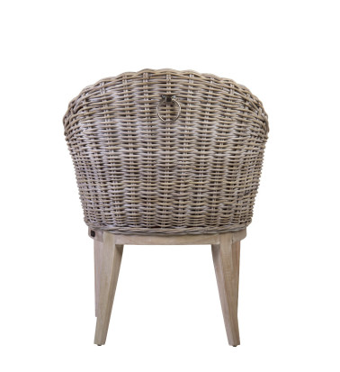 RATTAN - Mindi and rattan armchair 68 x 66 x 88