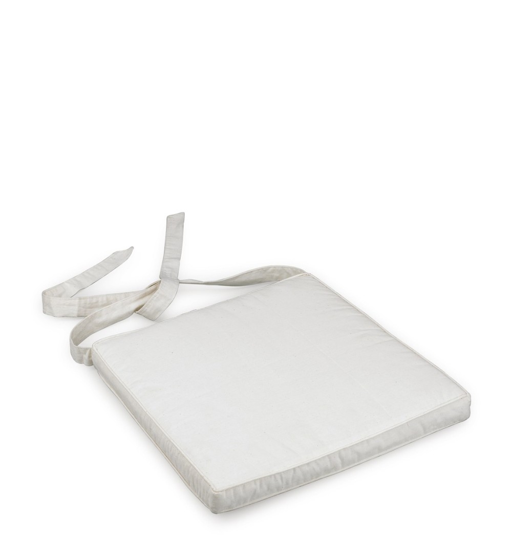 Coussin tissu couleur blanc 45 x 42 x 6