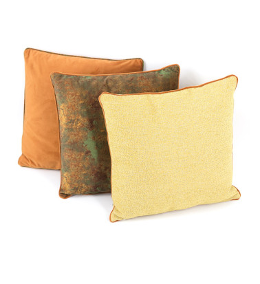 OSCAR - Yellow colour polyester cushion with texture 45 x 45