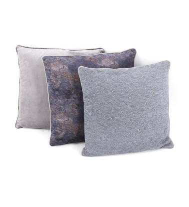 OSCAR - Grey colour polyester cushion with texture 45 x 45