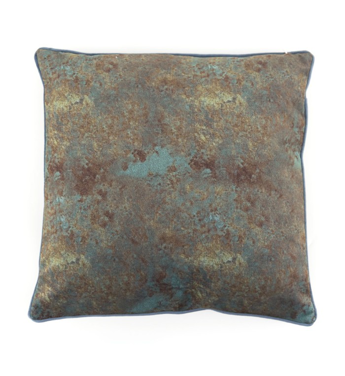 OSCAR - Coussin en polyester couleur bleu bicolore 45 x 45