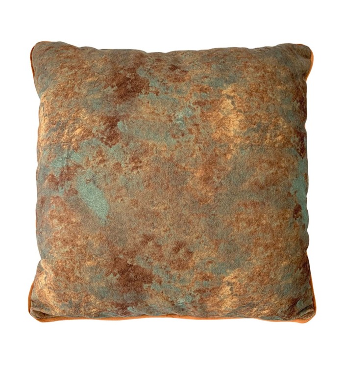 OSCAR - Coussin en polyester couleur orange bicolore 45 x 45