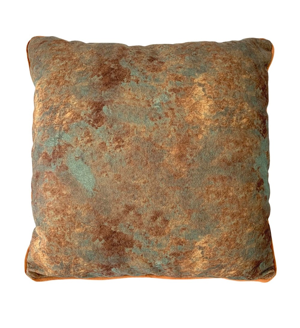 OSCAR - Two-tone orange polyester cushion 45 x 45