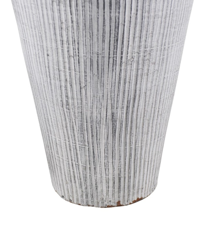 Vertical stripes terracotta vase 40 x 40 x 80