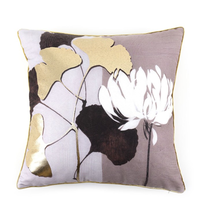 OLIVIA - Peonies design polyester cushion 45 x 45