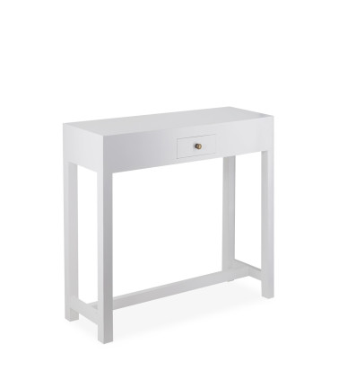 EVEREST - Mindi wood console with drawer 80 x 27 x 76