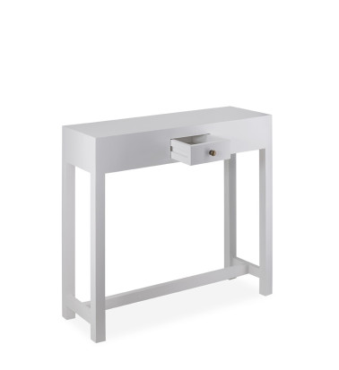 EVEREST - Mindi wood console with drawer 80 x 27 x 76