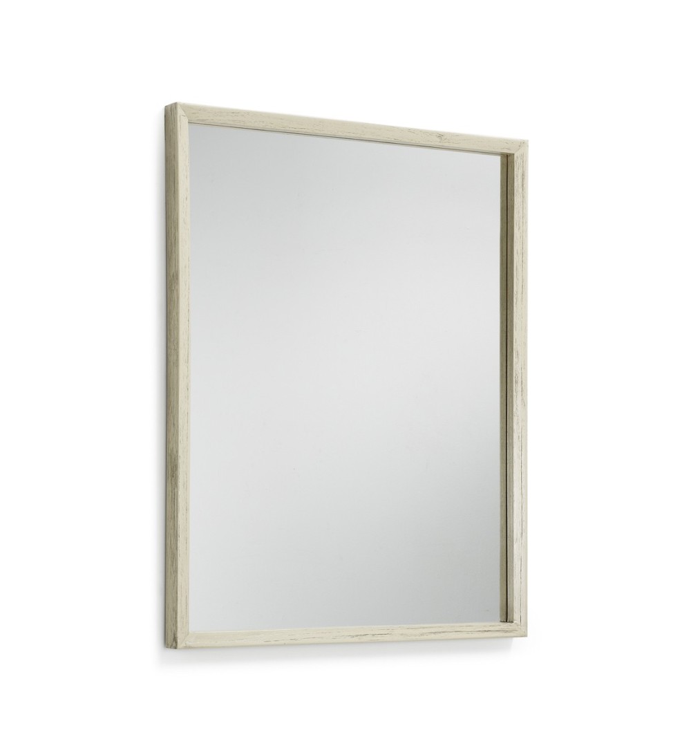 MURIA - Miroir en bois blanc 80 x 100