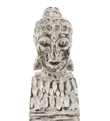 ETHNIC - HOLZPEDESTAL BUDDHA 15 x 15 x 75