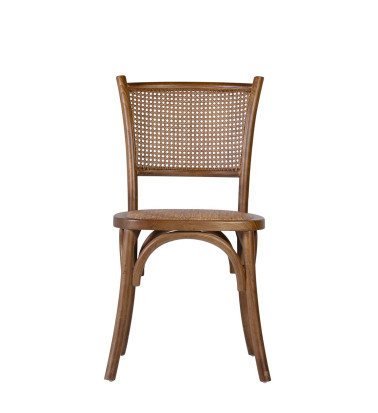 MANILA - Oak and rattan chair 45 x 42 x 89