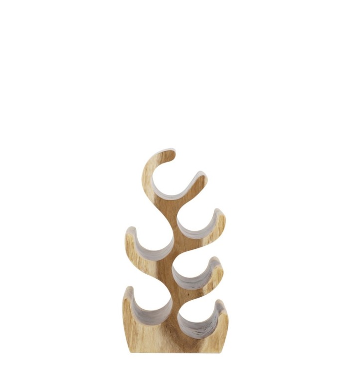 Suar wood wine rack with 6 holes 25 x 20 x 50